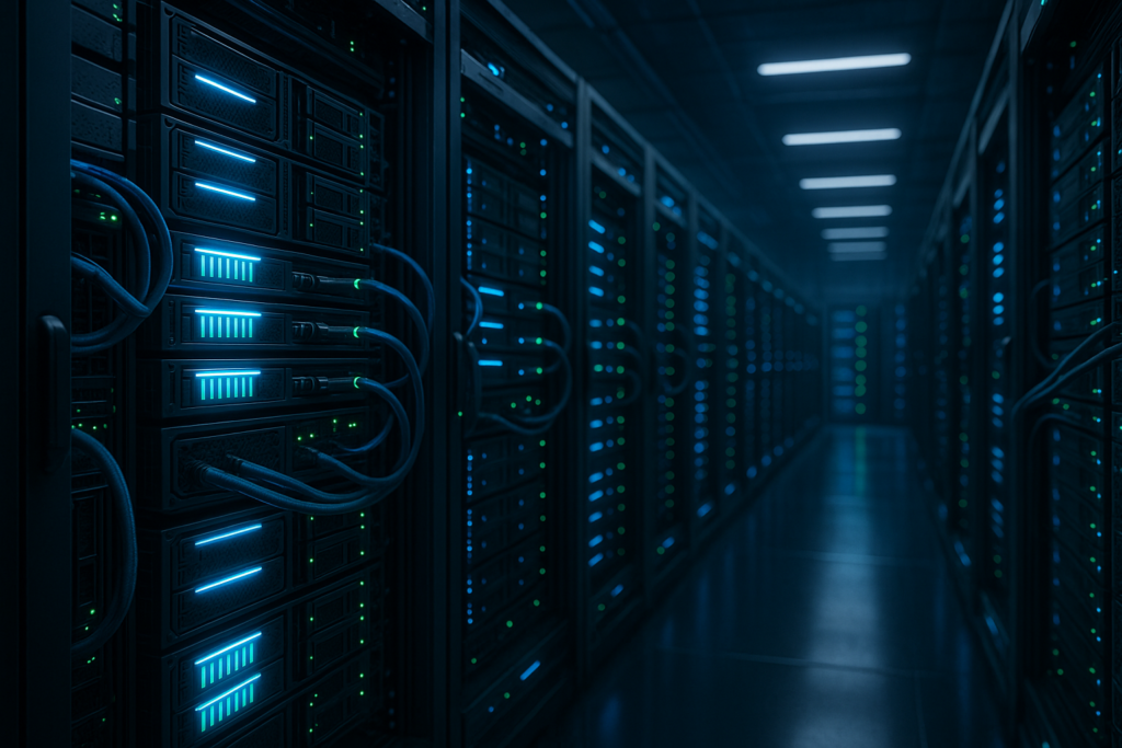 System pamięci masowej NVMe over Fabrics w centrum danych dla hostingu internetowego