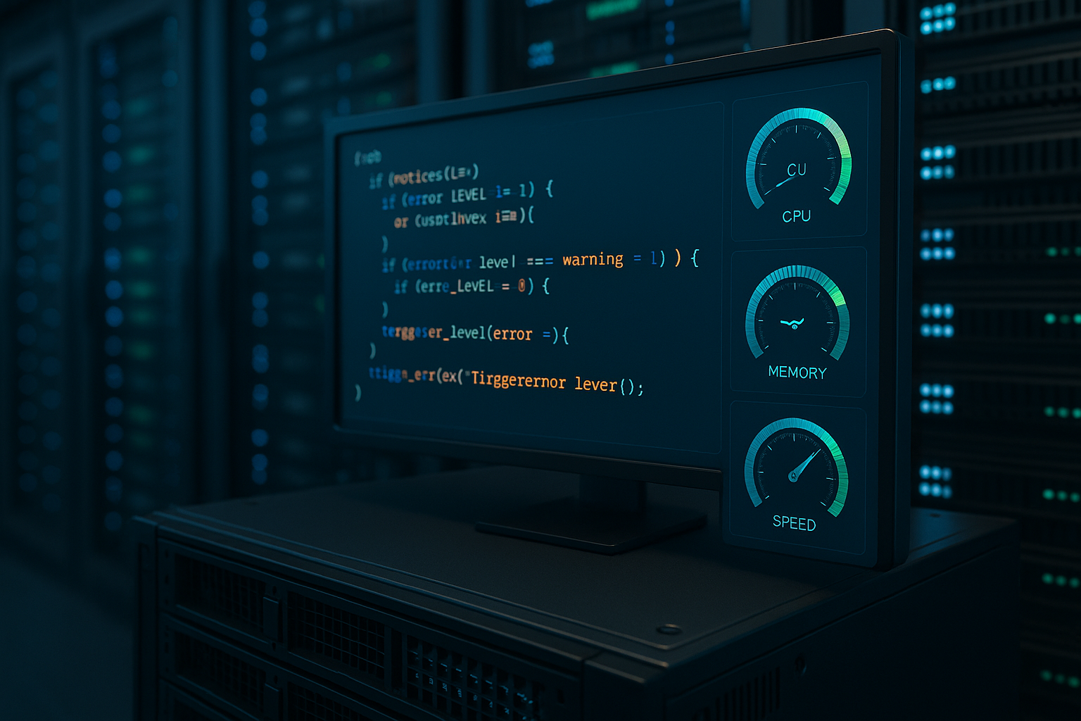 PHP error levels and their impact on server performance visualized