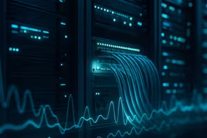 Moderne datacenter med serverracks til hurtig SEO-hosting