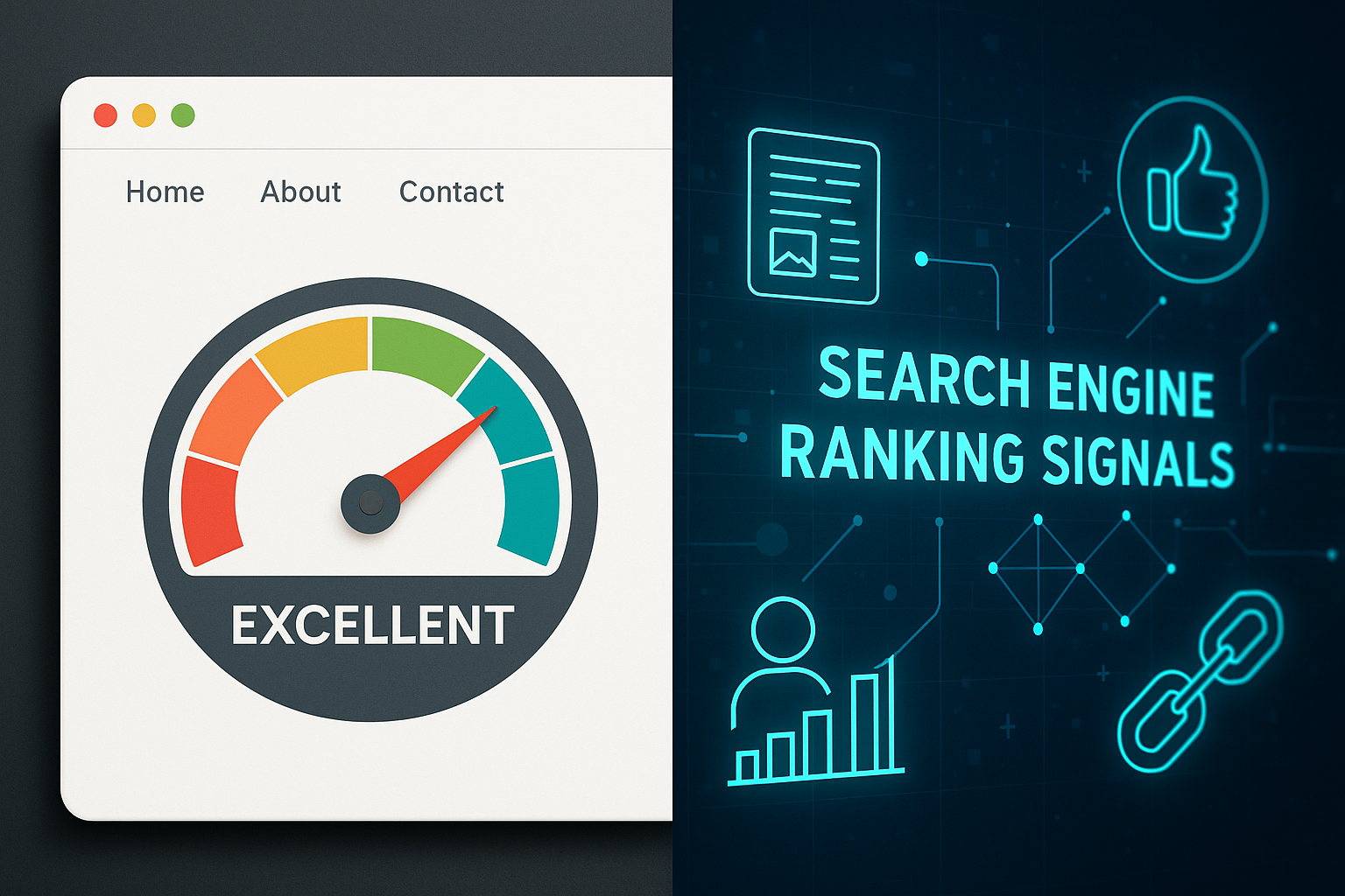 TTFB SEO Rankingfaktoren Visualisierung mit Website-Ladegeschwindigkeit und echten Rankingfaktoren