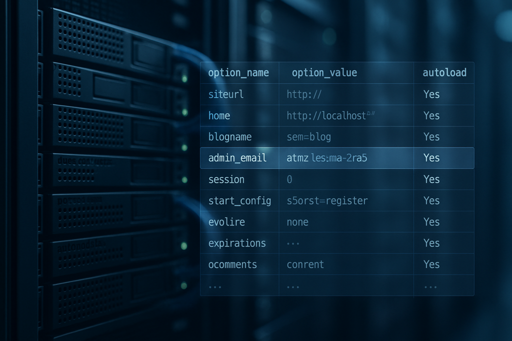 Optymalizacja bazy danych WordPress Opcje autoload w serwerowni