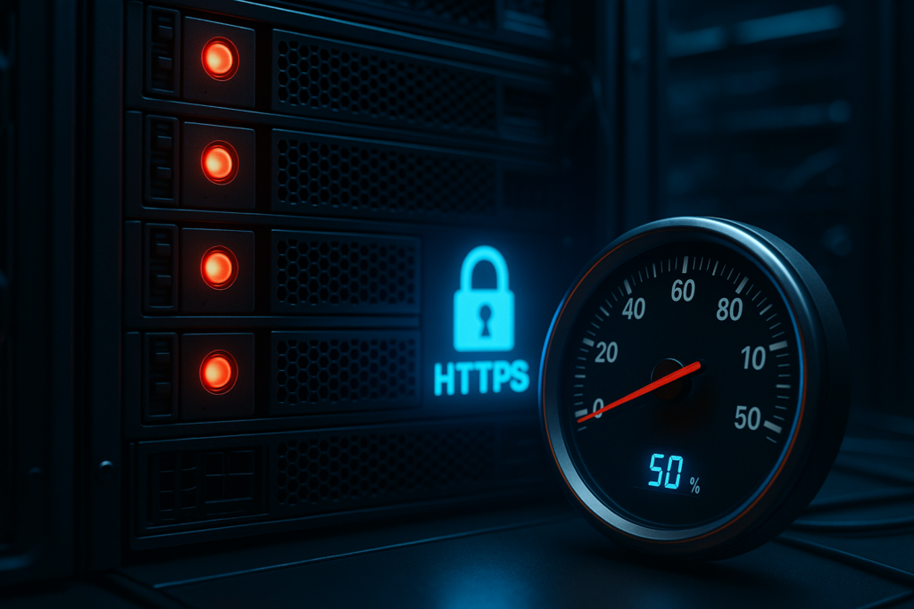 Servidor con configuración de rendimiento de redirección HTTPS ralentizada