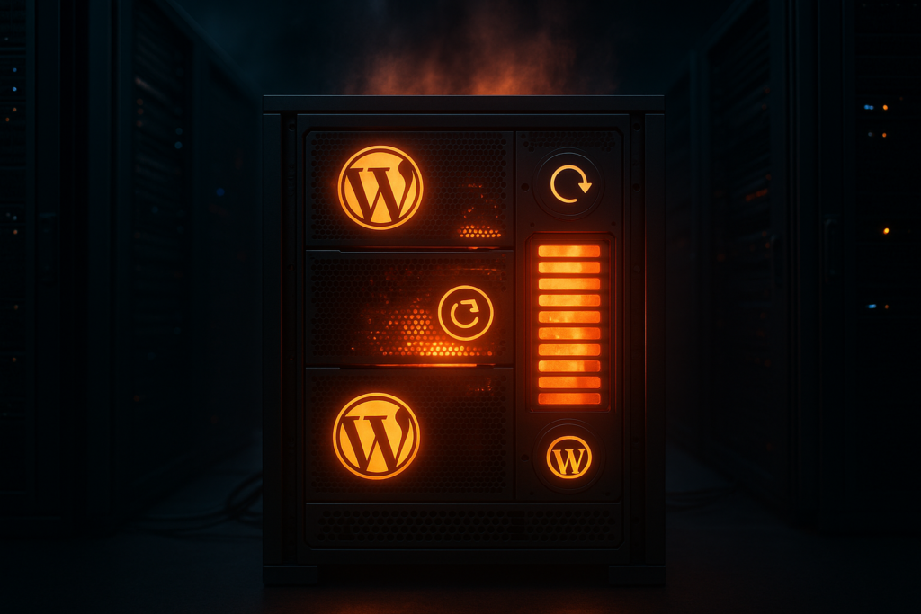 Serwer obciążony kopią zapasową WordPress z wysokim wykorzystaniem CPU