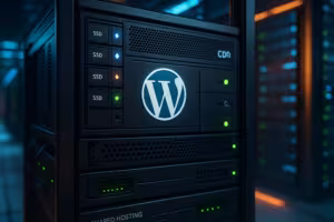 WordPress shared hosting server met hoge prestaties in datacenter