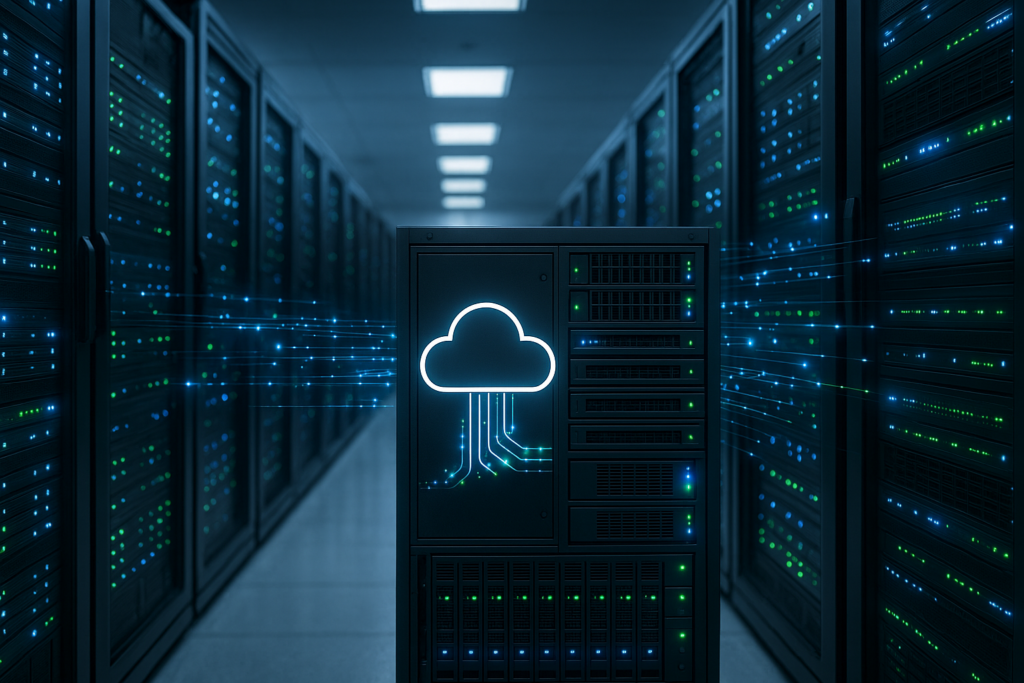 Sala server con sistemi di backup per tempi di ripristino rapidi