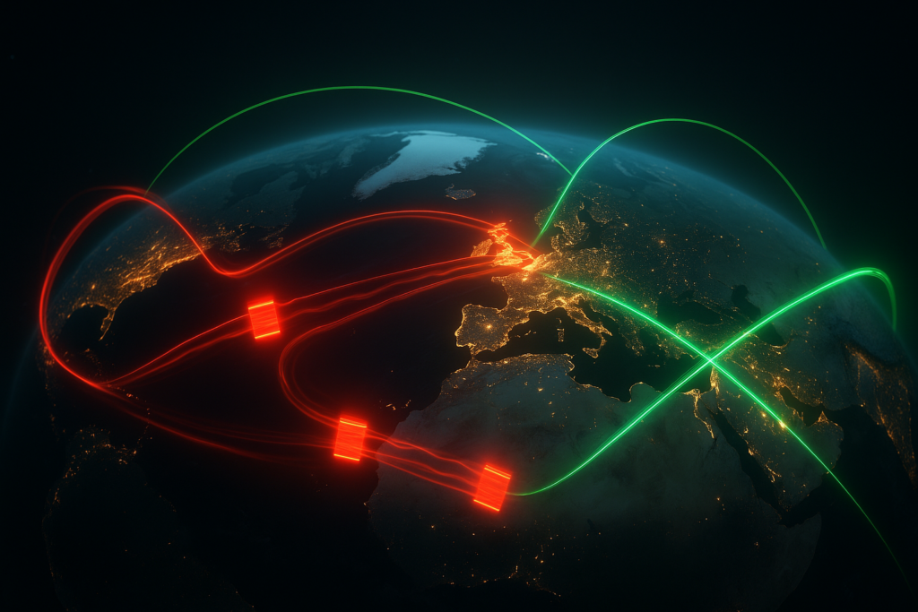 La mappa mondiale mostra il rallentamento dovuto a un TTL DNS non corretto nelle prestazioni dei siti web globali