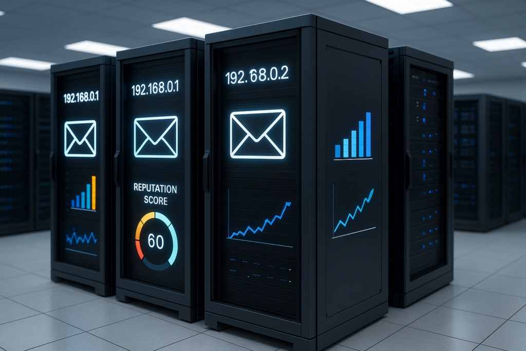 Moderna infrastruttura di hosting e-mail con reputazione IP e deliverability