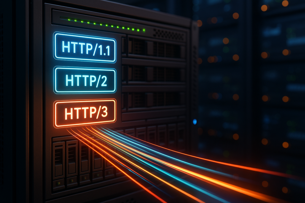 Confronto tra i protocolli di rete HTTP/1.1 HTTP/2 HTTP/3 nel web hosting
