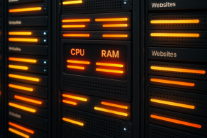 Servidor bajo carga con distribución de recursos en alojamiento compartido