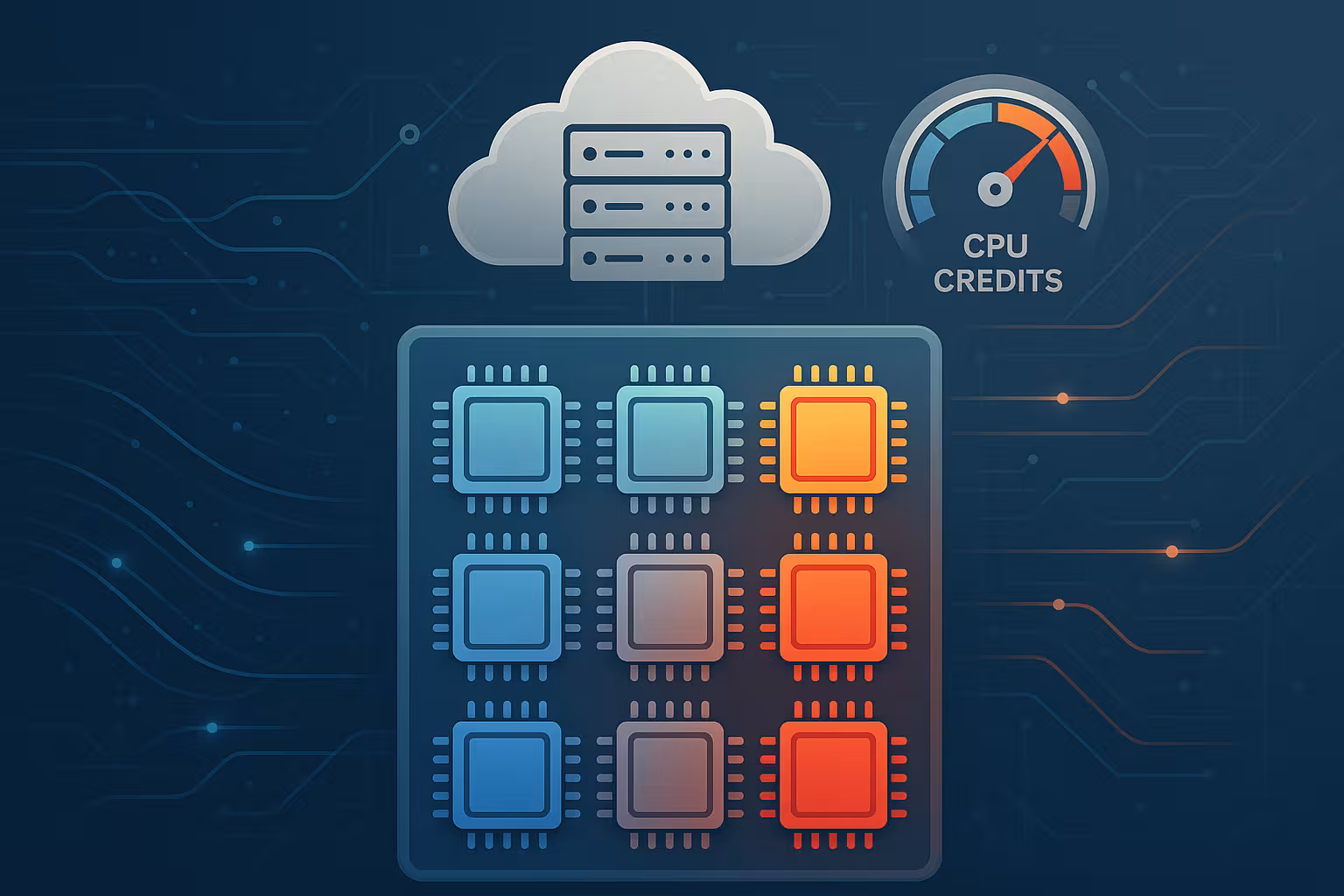 Instancias en ráfaga con visualización de créditos de CPU - Cloud Hosting Performance Burst
