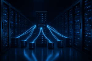 Global edge-servrar i CDN med lysande dataströmmar