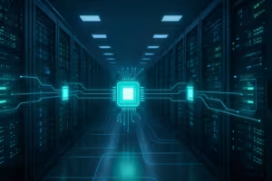 Serverrum med CPU-planlægning Hosting-visualisering