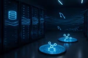 Agrupamento de ligações de bases de dados visualizado em ambiente de servidor de alojamento