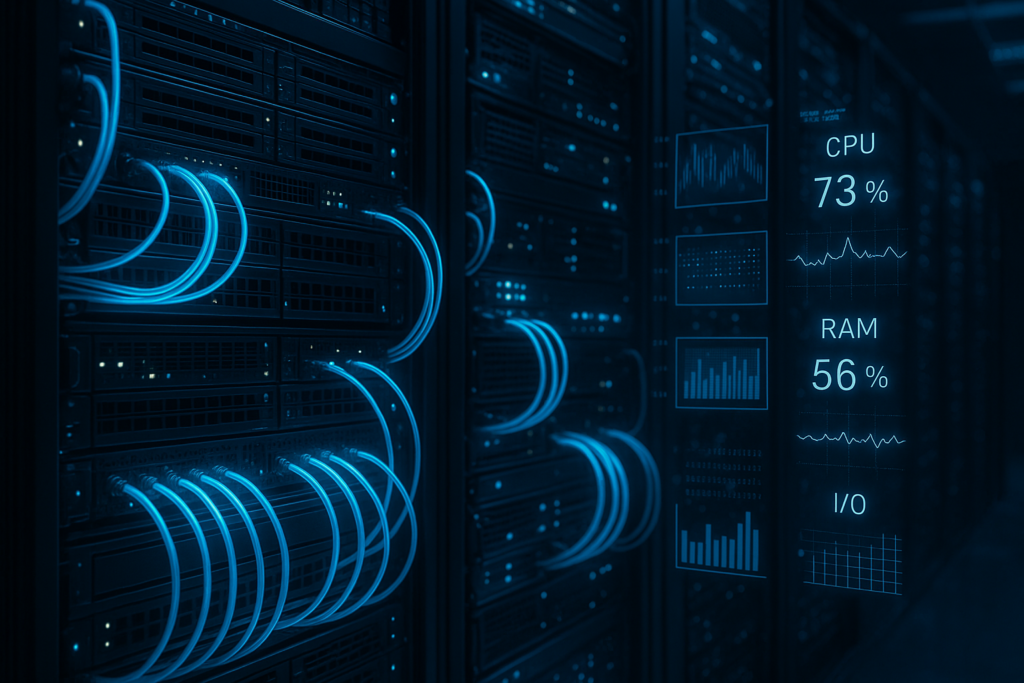 Server con limiti di CPU, RAM e risorse di I/O Visualizzazione in hosting condiviso