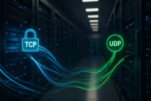 Comparação TCP vs UDP em ambiente de servidor de alojamento