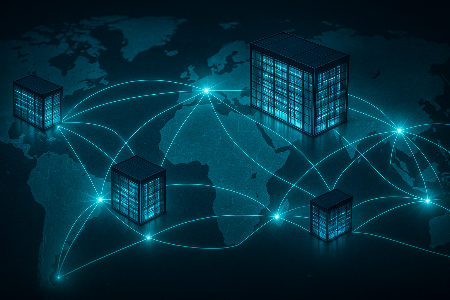 Globales Anycast DNS Netzwerk mit verbundenen Rechenzentren