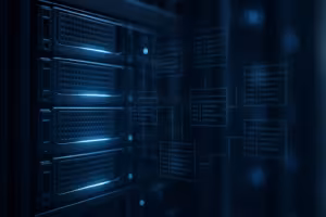 Serverrack mit Datenbank und Storage-Optimierung in moderner Hosting-Umgebung