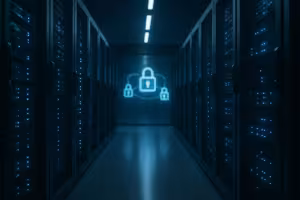 Datacenter met beveiligde DNS-servers voor zoneoverdrachten