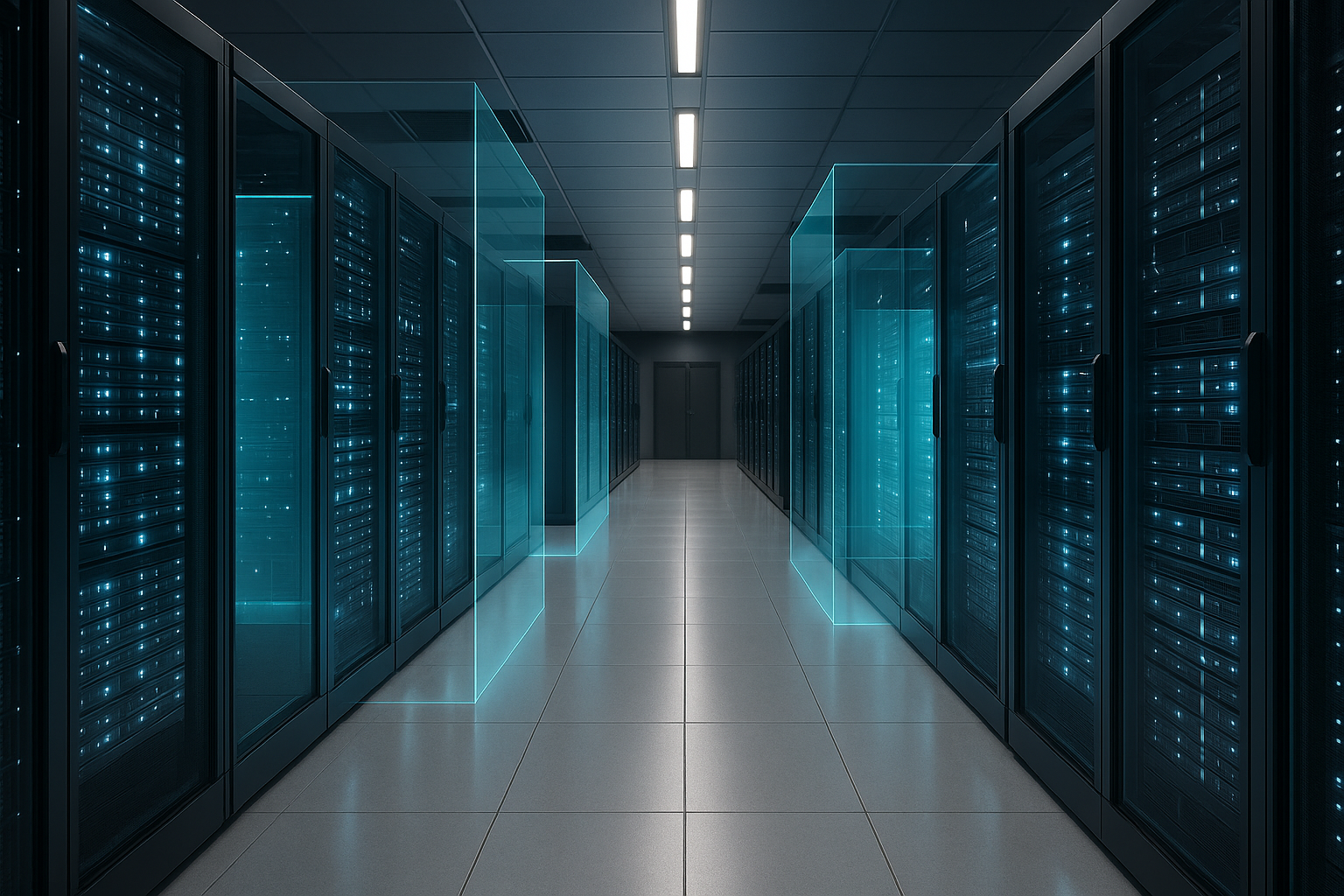 Rechenzentrum mit isolierten Server-Umgebungen für sicheres Hosting