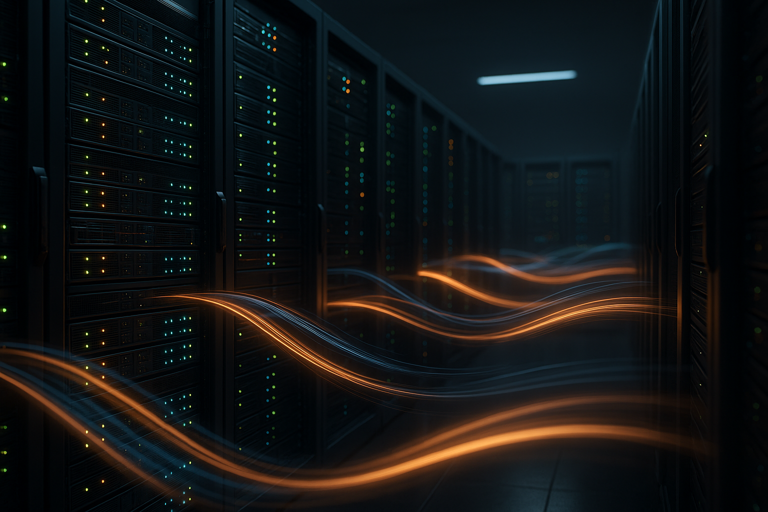 Bastidores de servidores em centros de dados com distribuição dinâmica de RAM visualizada