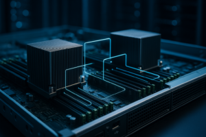 Moderne rackserver med synligt netværksforbundne CPU'er og hukommelse til NUMA-optimering