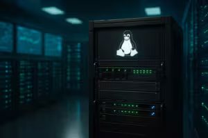 Photorealistic Linux server in a data center with a focus on live patching