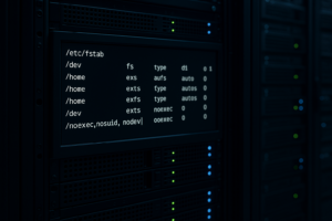 Защищенный сервер Linux с безопасными параметрами монтирования файловой системы в центре обработки данных
