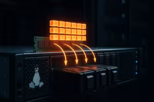 Linuxカーネルにおけるキャッシュページと書き込み操作の抽象的な可視化