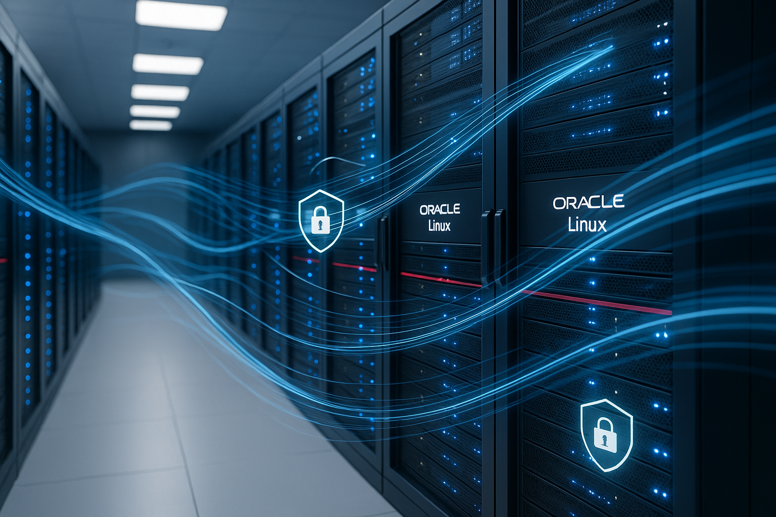 データセンターにおける、Ksplice によるカーネル・ライブパッチを適用した Oracle Linux サーバー