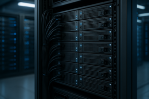 Fotorealistische webhostingserver in het datacenter voor Sysctl-optimalisatie