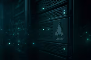 Linux-server met gevisualiseerde kengetallen voor drukstagnatie in het datacenter