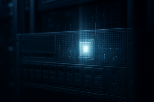 Servidor Linux con visualización de la carga de SoftIRQ en un centro de datos moderno